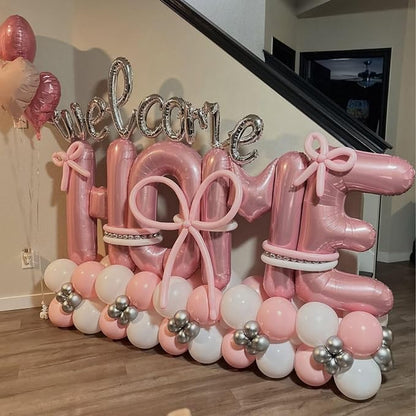 Pink HOME Balloons 40 Inch, Large HOME Letter Banner - Image 3