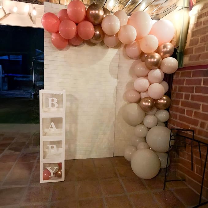 Blush Pink Balloons, 60 Packs 12 Inch Retro Pink Double Stuffed Nude Beige - Image 6