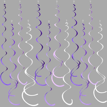 36Pcs Purple Hanging Swirl Decorations Ombre Purple Felt Swirl Streamer Spiral by pinkblume