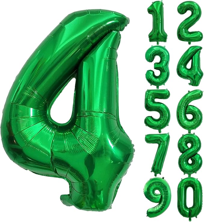 Number Balloons Green Party Balloon by United-UnicornsParty