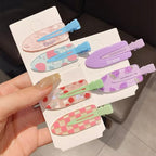 2 Pcs Cute fruit hair clip for Women Girls thick,thin hair.No Bend No Crease Hair Clips for styling sectioning hair barretters fine (Cherry yogurt)