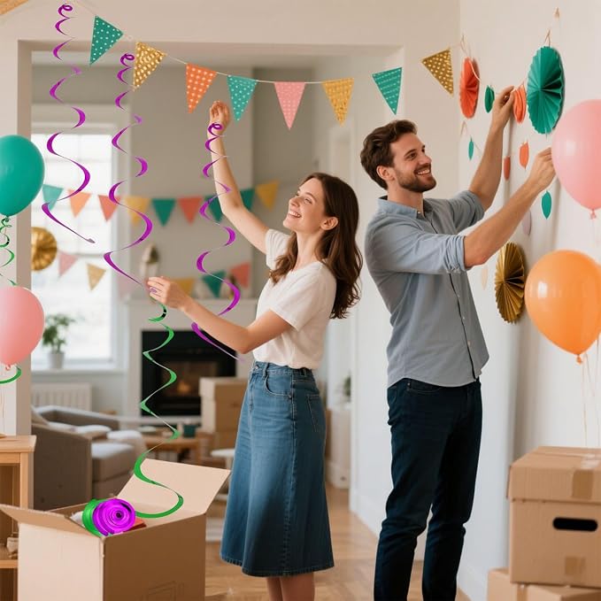 36 Pack Party Hanging Swirl Decorations Plastic Streamer - Image 2