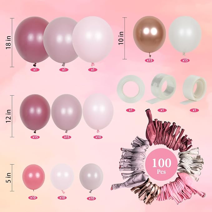 Dusty Pink Balloon Garland Arch Kit - Image 4