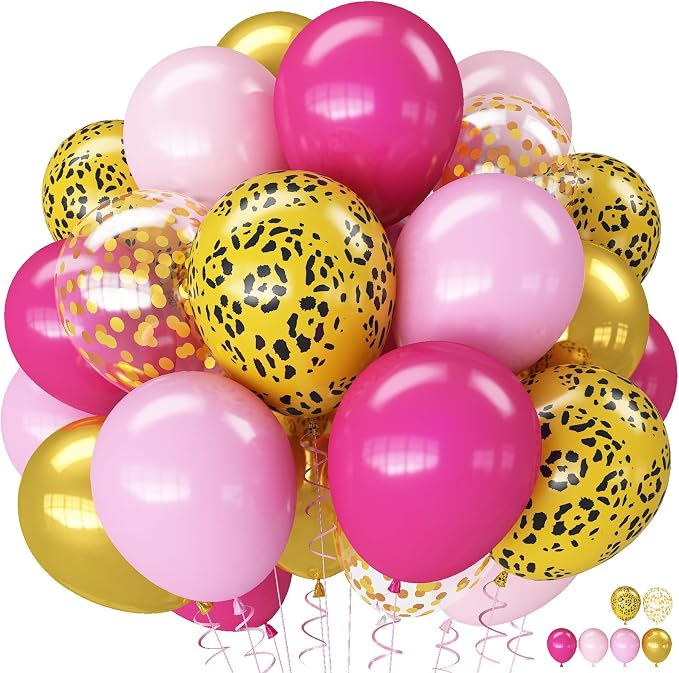 Hot Pink Cheetah Balloons by TAOYE