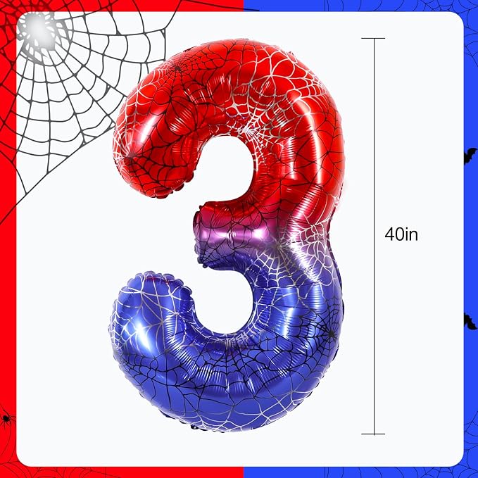40 Inch Red Blue Number 3 Balloon - Image 2