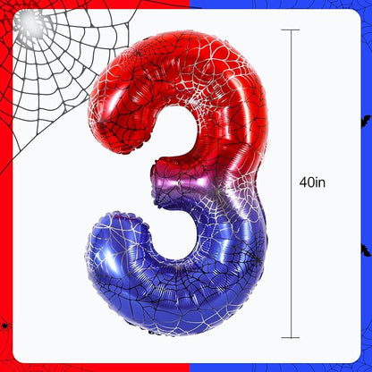 40 Inch Red Blue Number 3 Balloon - Image 2