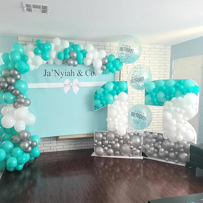 PartyWoo Teal Balloons 101pcs Turquoise Dark Teal Color 12 Inch | Balloons - Image 5