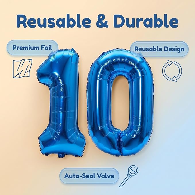 Number 10 Balloon Foil Mylar Balloons - Image 5