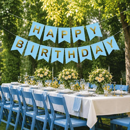 Blue Happy Birthday Banner Sign - Image 8