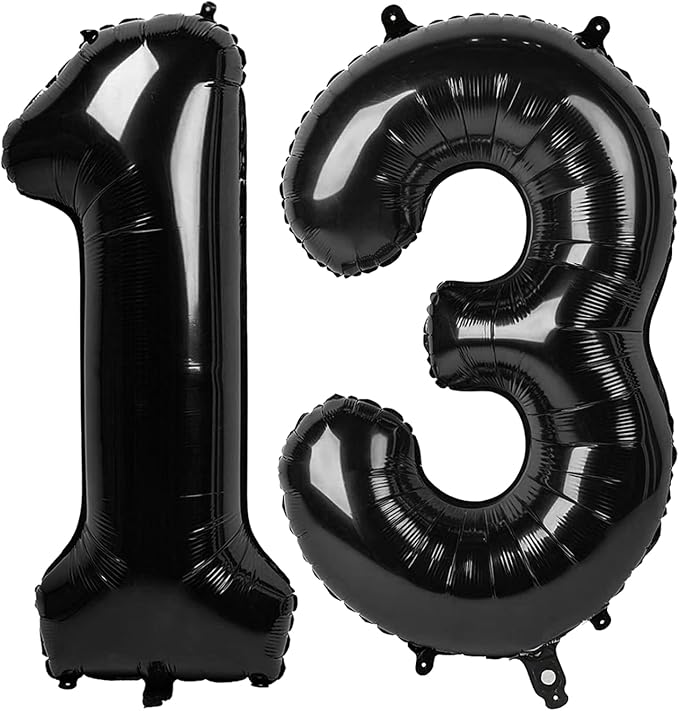 Numbers 12 Balloon 40Inch Black Balloons by Argthjy
