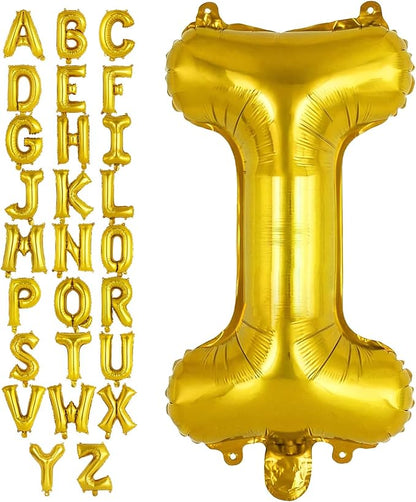 Gold Letter I Balloons, 40 Inch Large Foil Letter Balloons, Custom Phrase by YOTHORN