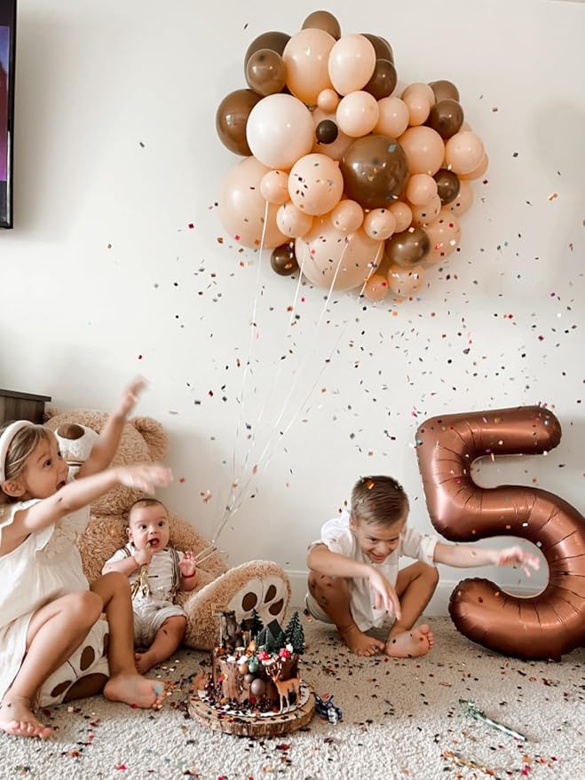 Number Balloons 40 Inch Coffee 1 Balloon - Image 3