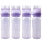 4 PCS Root Comb Applicator Bottle,Hair Oil Applicator Bottle for Hair Dye Shampoos Salons.6oz（purple）