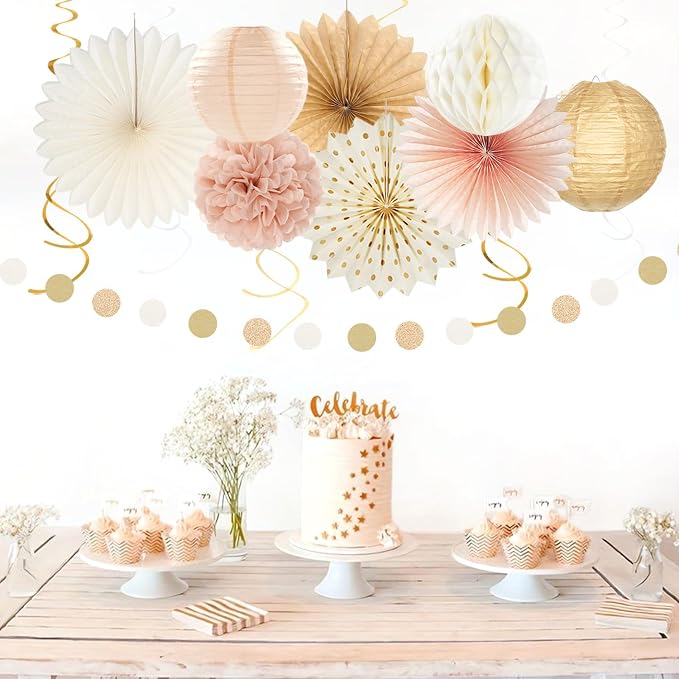Champagne-Gold Fall Boho Baby Shower Party-Decorations - Image 7