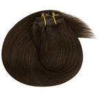 Ve Sunny Human Hair Clip in Extensions Real Hair Extensions Clip in Human Hair Dark Brown Clip in Hair Extensions 16 Inch 120g