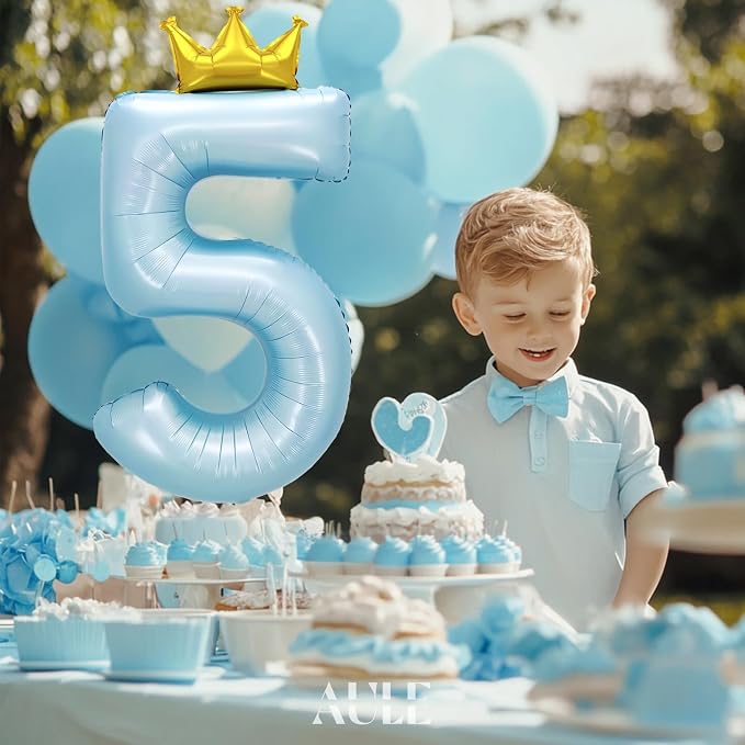 AULE 40 Inch Big Light Blue 5 Balloon Number - Image 4