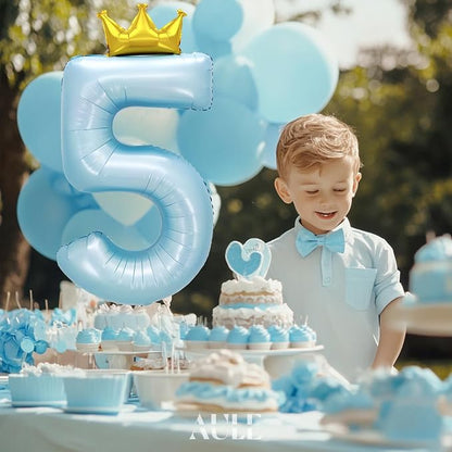 AULE 40 Inch Big Light Blue 5 Balloon Number - Image 4
