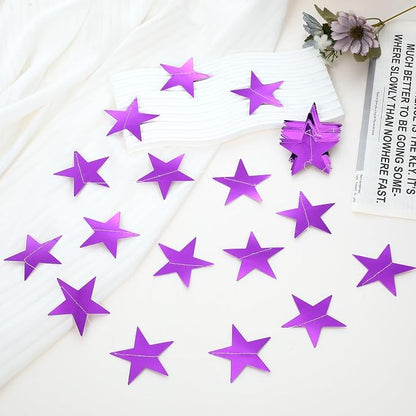 Spakon 65 Feet Glitter Star Paper Garland Banner Hanging Decoration Star - Image 6