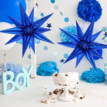 72 Pcs Star Balloons Foil Explosion Balloons Magic 12 Point Star Cone Balloon - Image 3