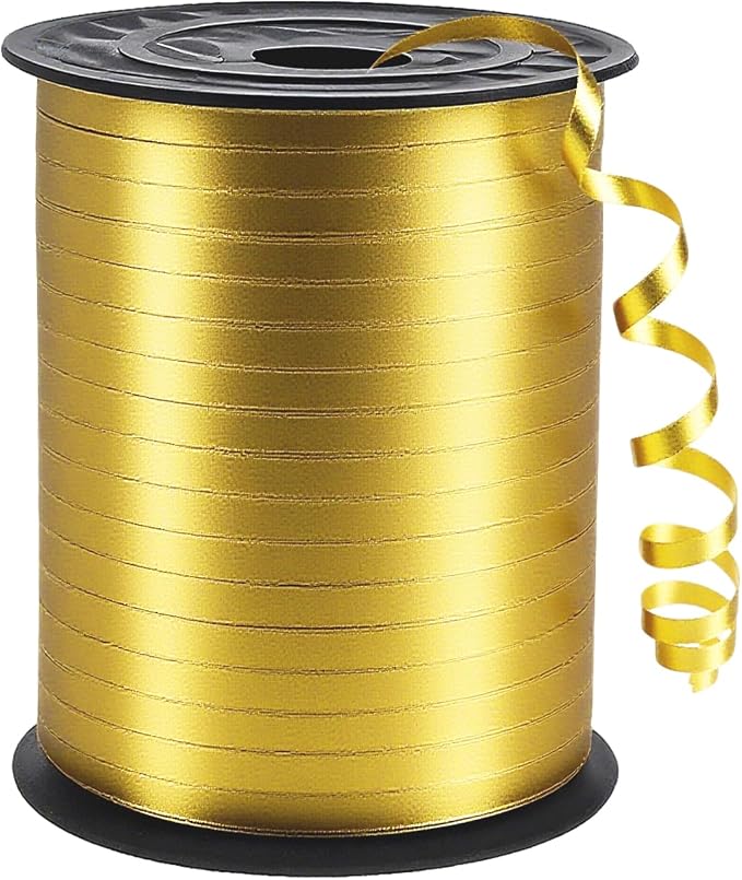 Golden Curling Ribbon, 500 Yard Golden Ribbon, 1/5" Curly Ribbons, Balloon by Unknown