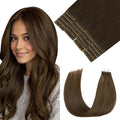 Pinkpearl Invisible Tape in Hair Extensions Human Hair, 20pcs 20inch 55g #4 Chocolate Brown Injection Tape in Extensions Real Remy Straight Seamless Silky Human Hair Injected