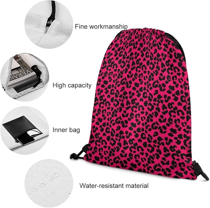 Theft Proof Drawstring Bag Water Resistant Cinch Sack Gym Sport Backpack - Image 4