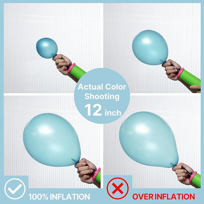 PartyWoo Pearl Teal Balloons 50pcs Pearl Aqua Blue Turquoise Dark Teal | 12 - Image 3