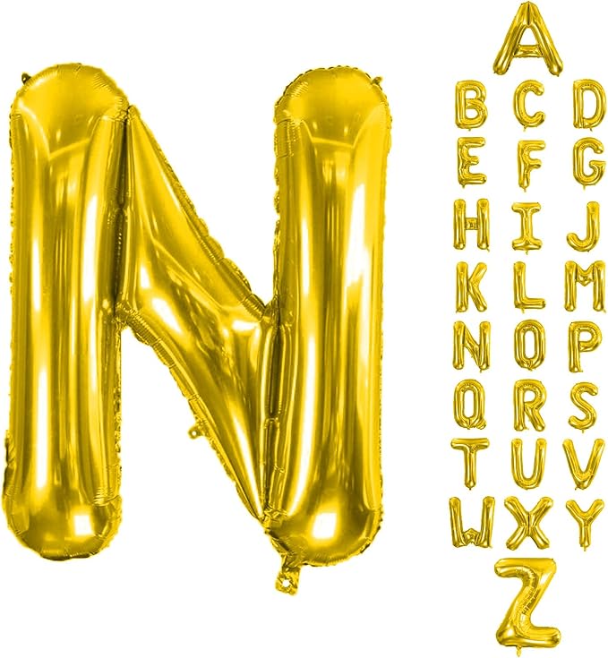 Letter Balloons Gold 40 Inch N Large Giant Big Foil Mylar Balloon | by Unknown