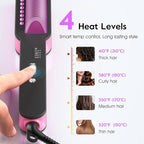 slopehill Steam Hair Straightener Brush – Ionic Steam Straightening Brush for Smooth, Frizz-Free Hair, Fast Heating, 4 Adjustable Temperature, Anti-Scald Design