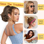 KooKaStyle Ponytail Extension, 10" Short Claw Clip in Pony Tails Hair Extensions Curly Wavy Synthetic Drawstring Hairpieces for Women Fake Ponytail(Dark Brown with Golden Auburn)