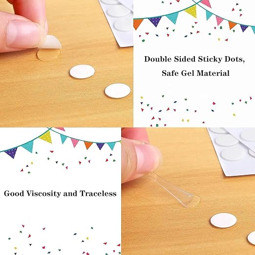 JANYUN 560 Pcs Clear Sticky Stickers Dots, 10mm Round Putty Sticky Tack | - Image 3