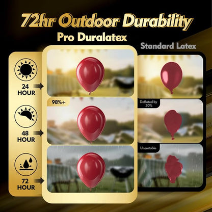 Pro Duralatex Burgundy Extra-Thick Balloons 120 Pack 10 inch | Dark Ruby - Image 3