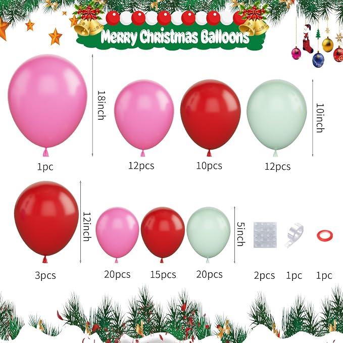 Christmas Balloon Garland Arch Kit, Xmas Candy Cane Windmill Silver Explosion - Image 2