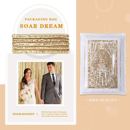 Sequin Backdrop Curtain 4 Pcs 2ftx8ft Wedding Ceremony Background Backdrop - Image 8