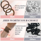 JIIRS 10PCS Boho Hair Ties,Elastic Bracelets,Elastic Hair Ties, Hair Bands For Ponytails,Ponytail Holder for Thick or Thin Hair,Boho Hair Bracelets No-Damage For Daily Life, Sport, Working(Set2)