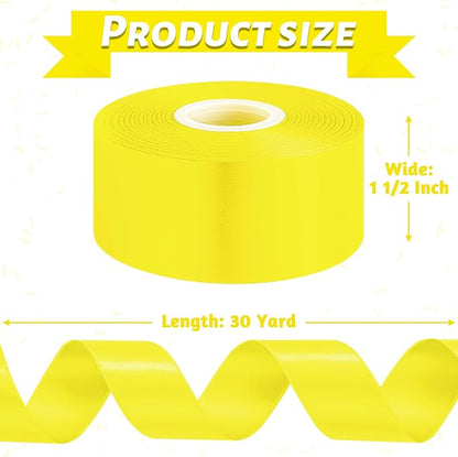 1 1/2In 30Yards Lemon Yellow Ribbon - Image 2