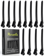 Alligator Clips for Hair Styling 12 pcs Anti-Slip No-Trace Duck Billed Hair Clips Rustproof Metal Hair Sectioning Clips for Styling for Salon & Makeup,black.