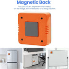 Orange Kitchen Timers for Cooking, Chef Cooking Timer Clock with Loud Alarm,100% Mechanical Desk Timer - No Batteries Required - Magnetic Backing, Exquisite Stainless Steel Body - Countdown Reminder