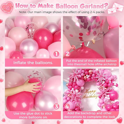 Pink Balloons Garland Arch Kit 163pcs - Image 3
