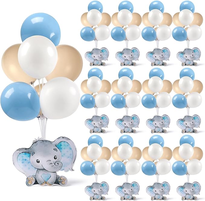 12 Sets Elephant Baby Shower Balloon Stand Kit by Unknown