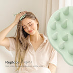 Sndyi Silicone Scalp Massager Hair Growth, Scalp Scrubber with Soft Silicone Bristles, Scalp Exfoliator for Dandruff Removal, Large Size Shampoo Brush, Wet Dry Scalp Brush for Long Thick Curly Hair