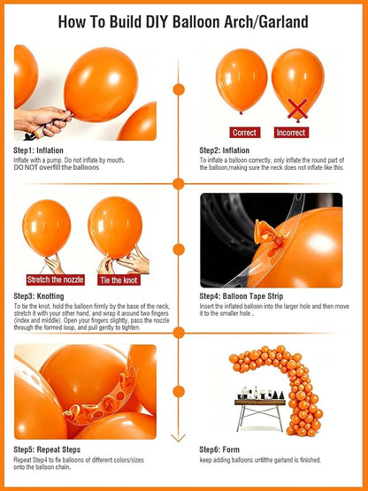 Orange Balloons 12 Inch 60 Pcs Orange Latex Balloons - Image 3