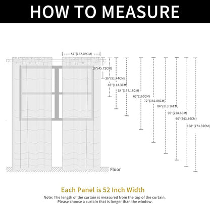 SpaceDresser Check Sheer Curtains 18 Inches Long - Image 6