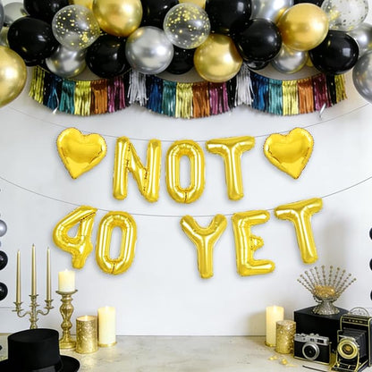 Gold Not 40 Yet Banner, 16 in letter NOT 40 YET Balloons 39th Birthday - Image 4