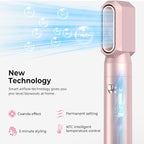6 in 1 Hair Dryer Brush, Detachable Air Styler, 3 Heat Settings Blow Dryer Brush Frizz-Free Volumizing, Straightening, Curling ALCI Safety Plug for Travel & Home Styling (Pink)