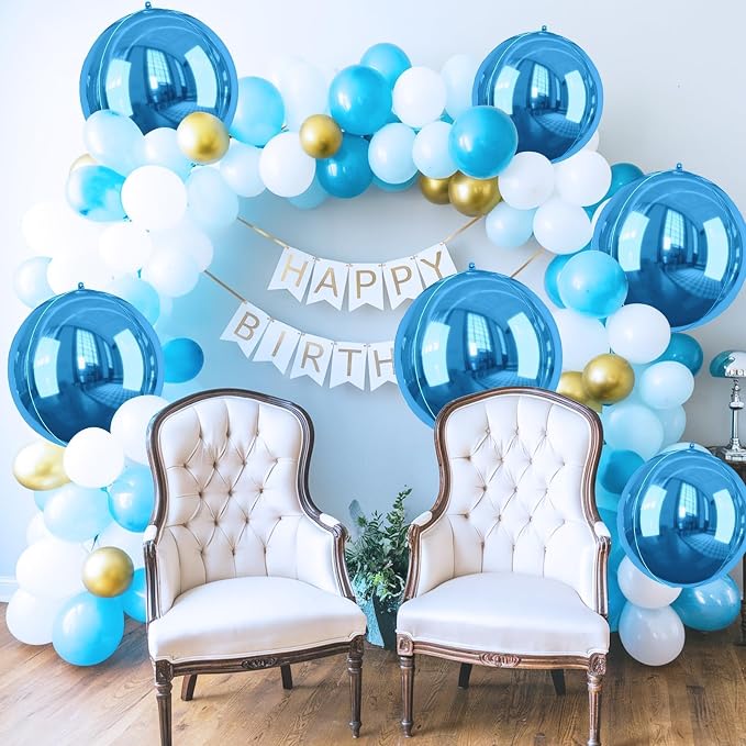 Dark Blue Balloons Foil, 22Inch Metallic Blue Balloons, Big Round Ball Balloon - Image 6