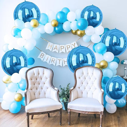 Dark Blue Balloons Foil, 22Inch Metallic Blue Balloons, Big Round Ball Balloon - Image 6