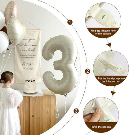 Number Balloons 9 Balloon Cream - Image 6