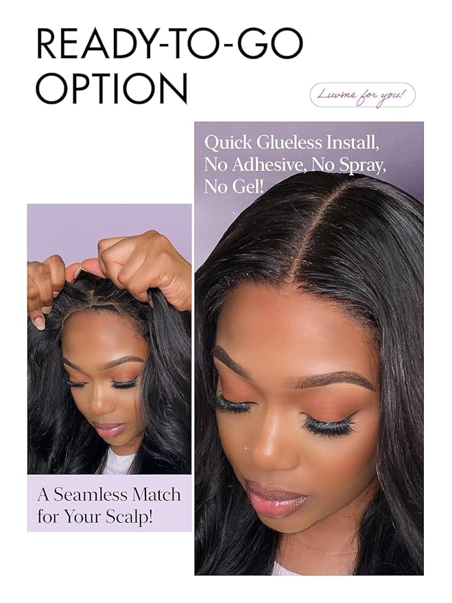 LUVME HAIR All-Day Comfort 100% Human Hair Loose Body Wave 5x5 Lace Front Wig Glueless Wigs Human Hair Pre Plucked Pre Cut Long Black Wig Lace Closure Wigs Frontal Wigs