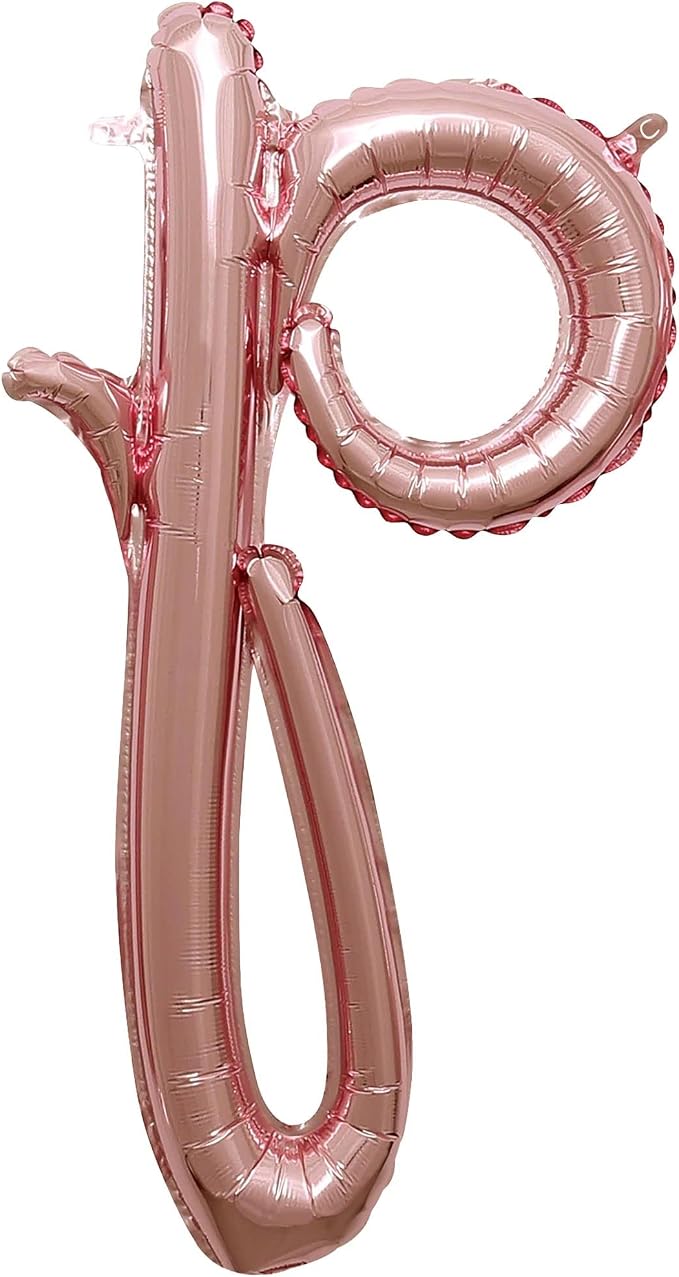 Rose Gold Script Shaped Foil Balloon by AmscanPartySupplies